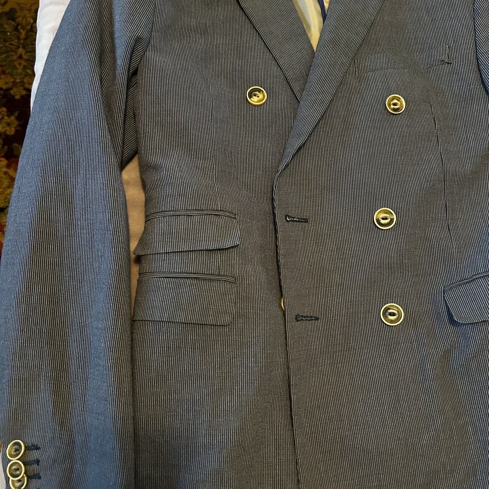 Zara for Men's Double-Breasted Blazer - Blue